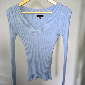 Express knit sweater. Stretch cotton.